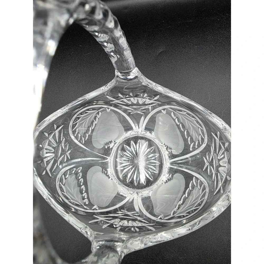 Bohemian Lead Crystal Basket Cut & Frosted‎ Pear Design 8